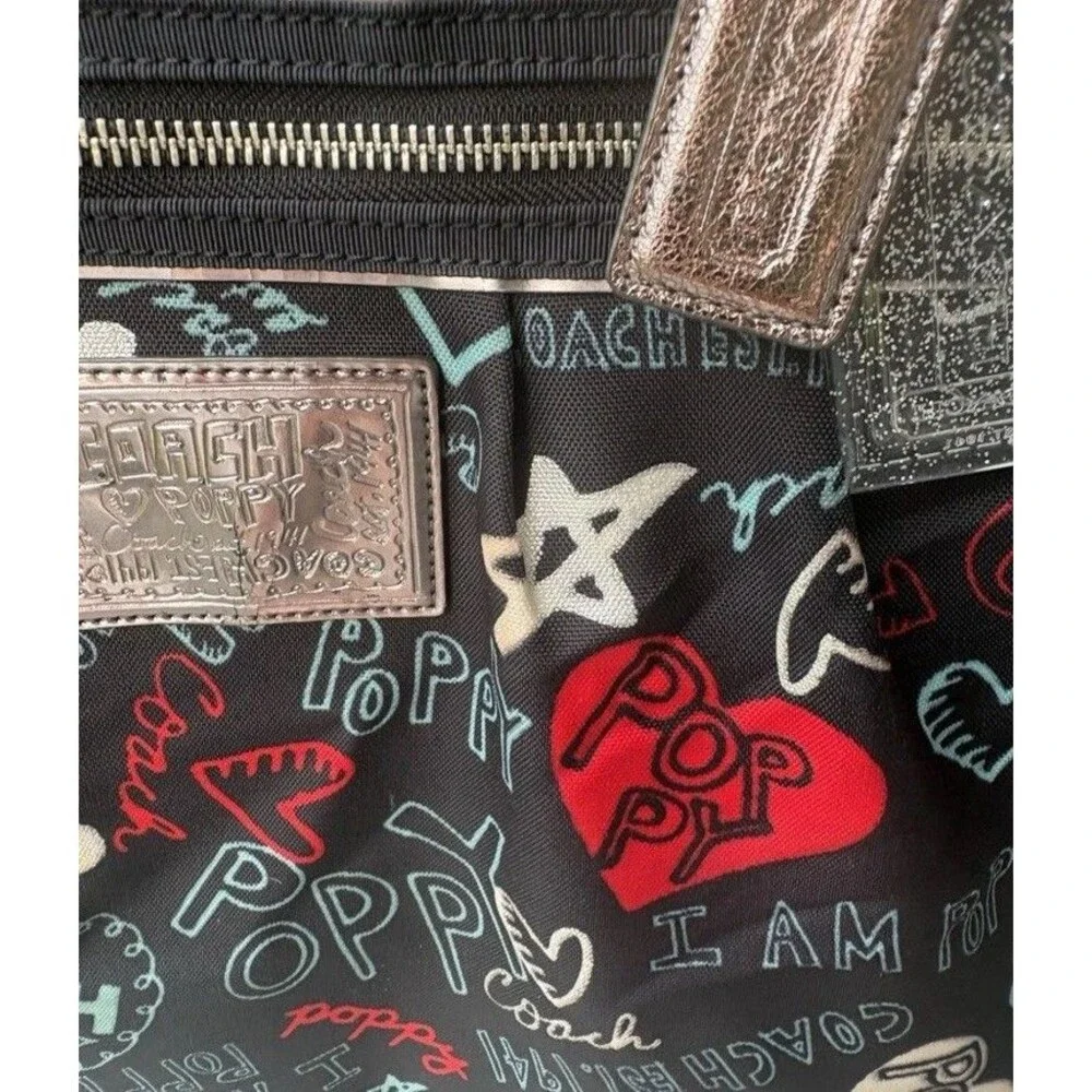 Coach Poppy G1020-16052 Large Glam Tote W Graffiti Print Tote READ